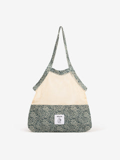 Sac filet Charlie Hédison fleurs vert en coton recyclé